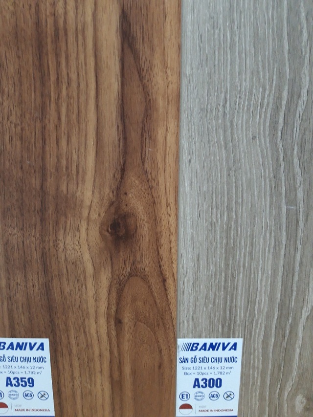Sàn gỗ Baniva cốt xanh HDF nhập khẩu Indonesia siêu chịu nước