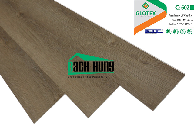 Sàn nhựa giả gỗ hèm khóa Glotex C602 chính hãng tại Hà Nội