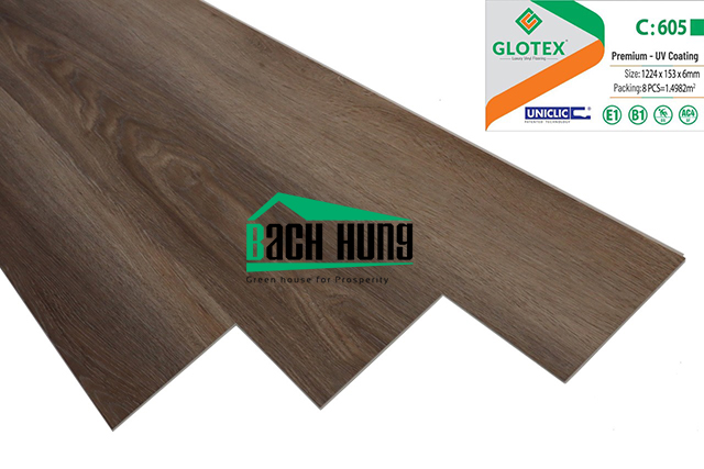 Sàn nhựa giả gỗ hèm khóa Glotex C605 chính hãng tại Hà Nội